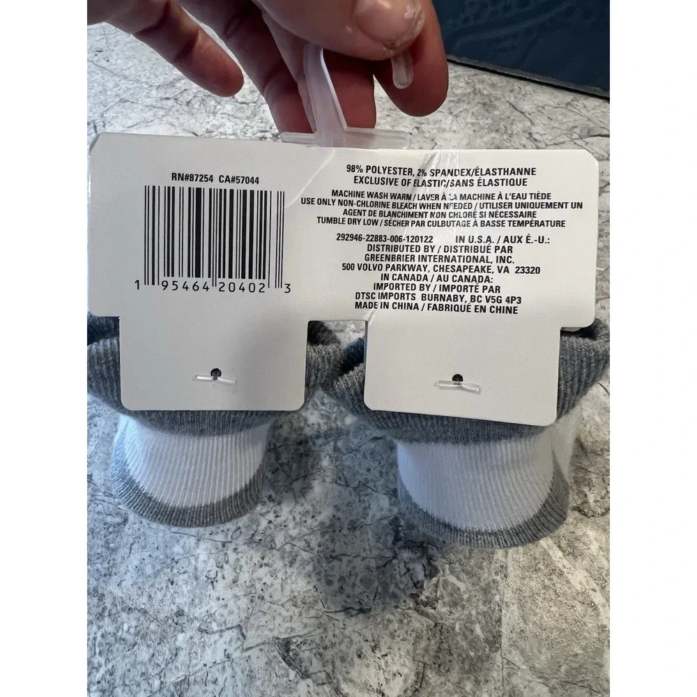 Angel of Mine Newborn Baby Booties Dinosaur Non-Slip Socks Gray White 0+ Months